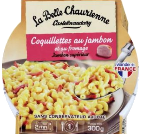 Massa cotovelos com fiambre e queijo 300g
