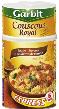 Couscous Royal com frango, merguez e almondegas 1250g