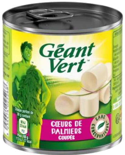 Corações de palmito cortados 110g