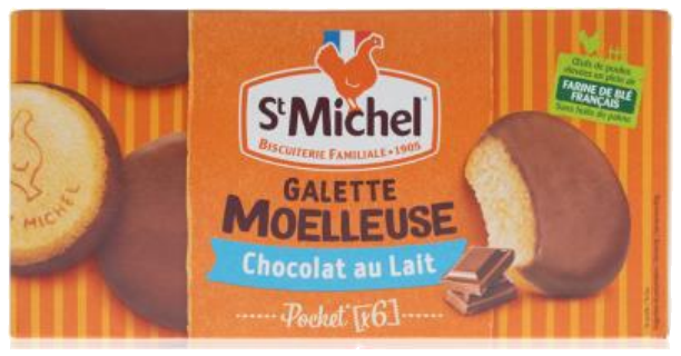 Bolinhos Galette Moelleuse de chocolate de leite 180g