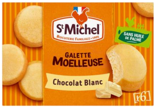 Bolinhos Galette Moelleuse de chocolate branco x6 180g