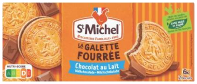 Galettes recheadas com chocolate de leite x6 240g