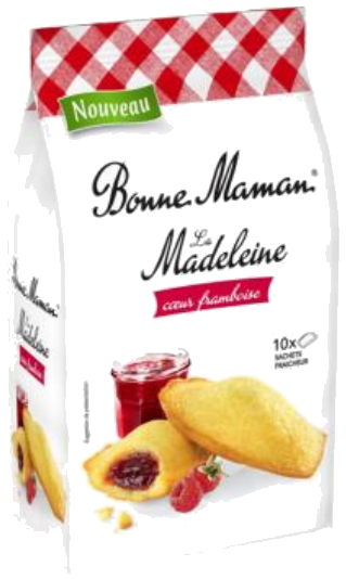 Madalenas recheada com doce de framboesa x10 300g