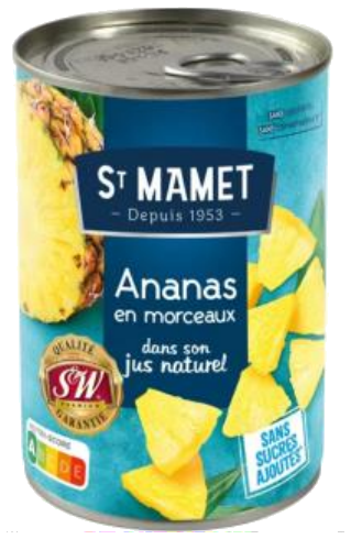 Frutas com concentrado de ananás 345g