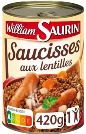 Salsichas com lentilhas 420g