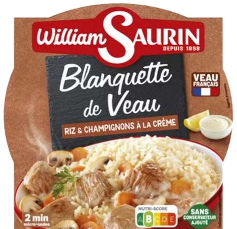 Estufado de vitela com natas, arroz e cogumelos 285g