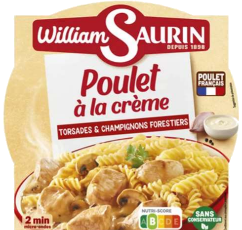 Frango com natas, massa espiral e cogumelos da floresta 280g